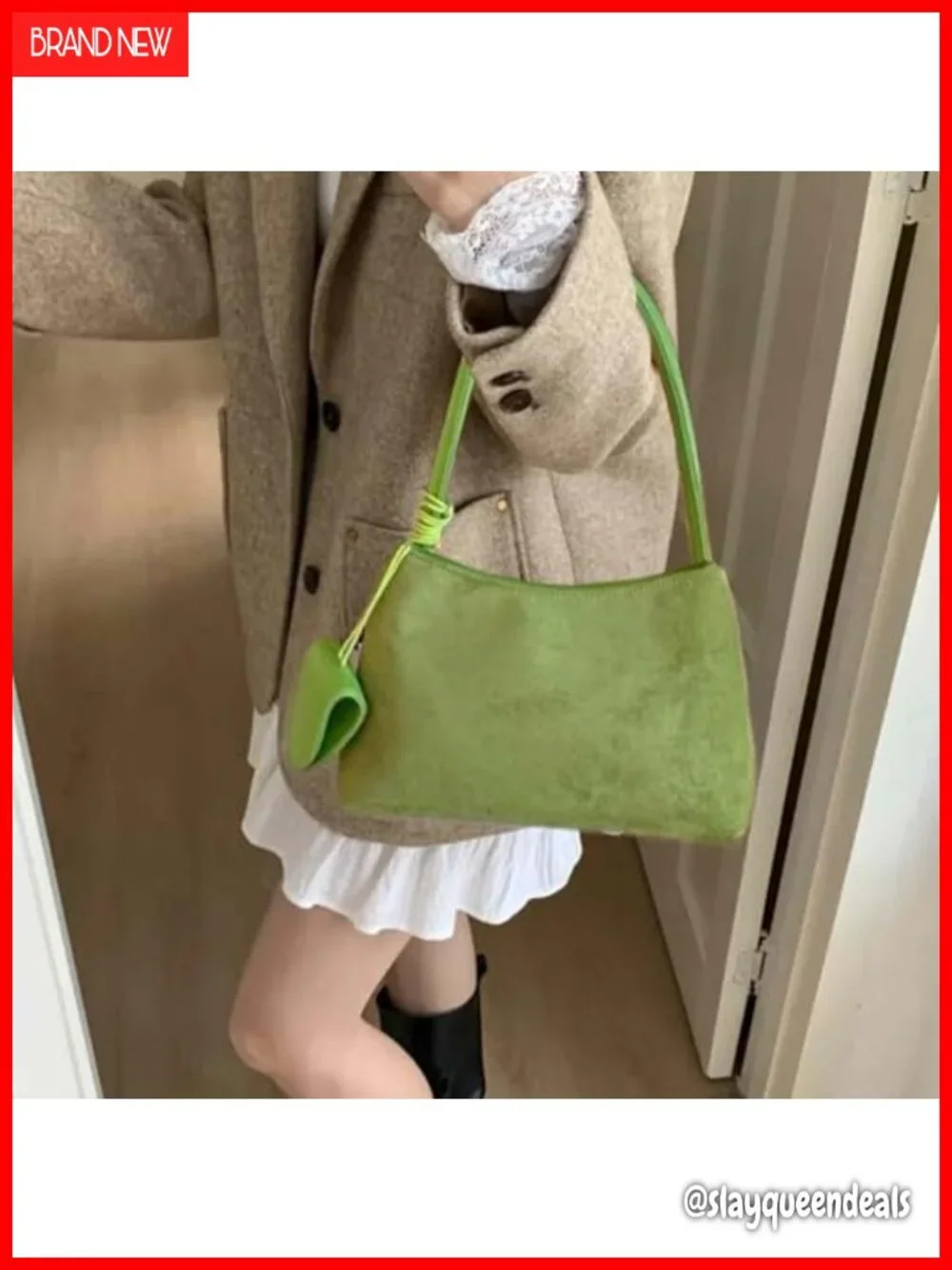 Suede Shoulder Bag for Women Tote Leather Handbags Hobo Purse with Zipper